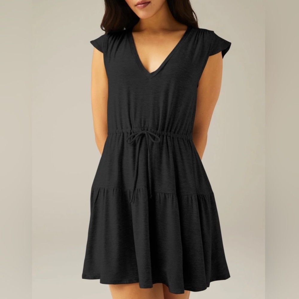 Beyond Yoga Spacedye Featherweight Out and About Ruffle Dress NWOT